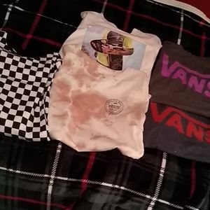 4 vans shirts and a checkered shirt(all size small